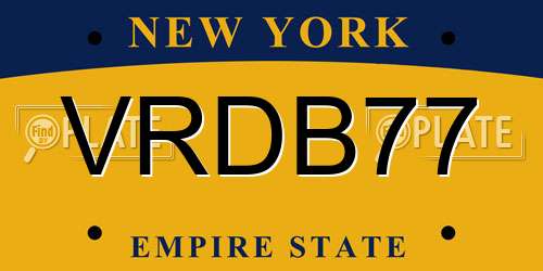 VRDB77 New York License Plate