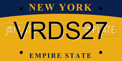 VRDS27 New York License Plate