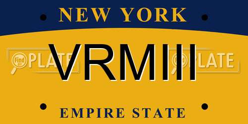 VRMIII New York License Plate
