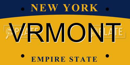 VRMONT New York License Plate