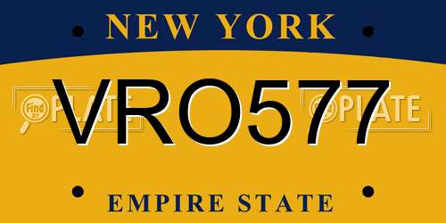 VRO577 New York License Plate