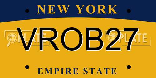 VROB27 New York License Plate