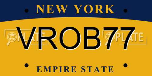 VROB77 New York License Plate