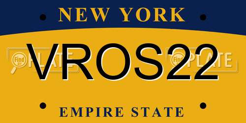 VROS22 New York License Plate