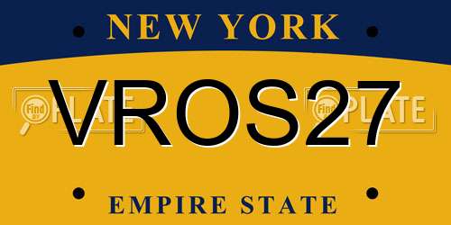 VROS27 New York License Plate