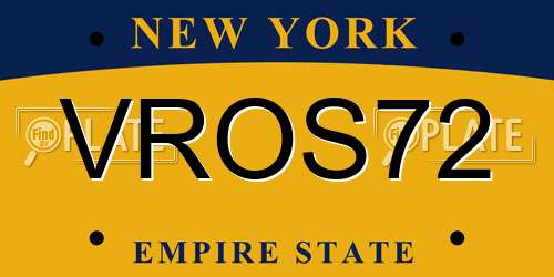 VROS72 New York License Plate