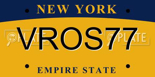 VROS77 New York License Plate