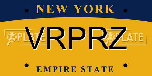 VRPRZ New York License Plate