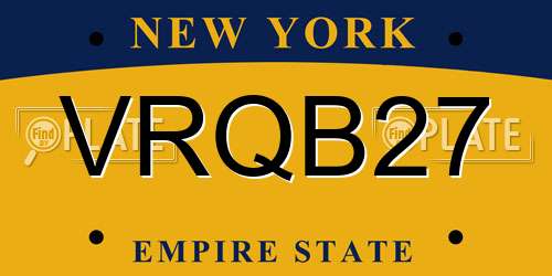 VRQB27 New York License Plate
