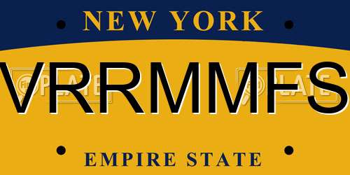 VRRMMFS New York License Plate