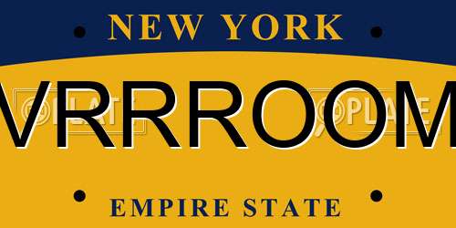 VRRROOM New York License Plate