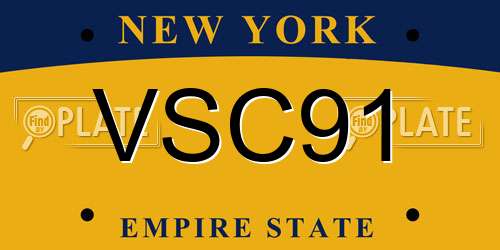 VSC91 New York License Plate