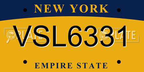 VSL6331 New York License Plate