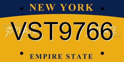 VST9766 New York License Plate