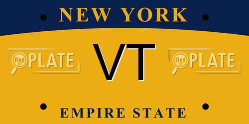 VT New York License Plate
