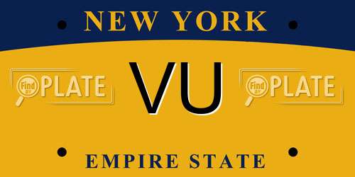 VU New York License Plate