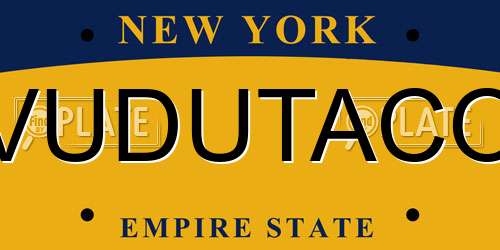 VUDUTACO New York License Plate