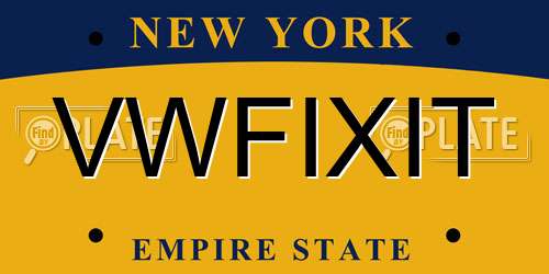 VWFIXIT New York License Plate