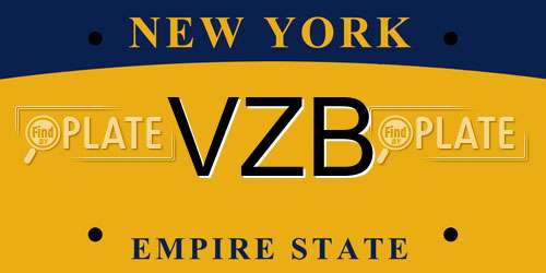 VZB New York License Plate