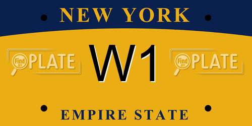 W1 New York License Plate