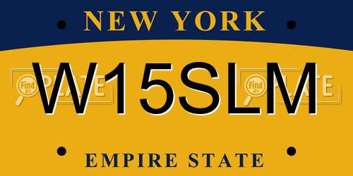 W15SLM New York License Plate