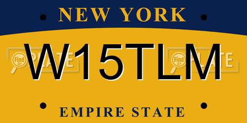 W15TLM New York License Plate