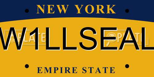 W1LLSEAL New York License Plate