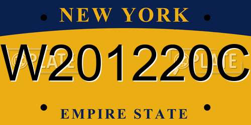 W201220C New York License Plate