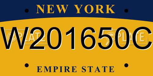W201650C New York License Plate