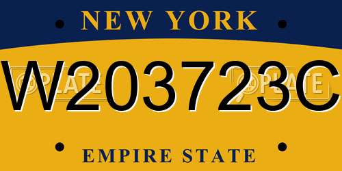 W203723C New York License Plate