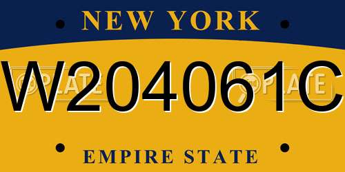 W204061C New York License Plate