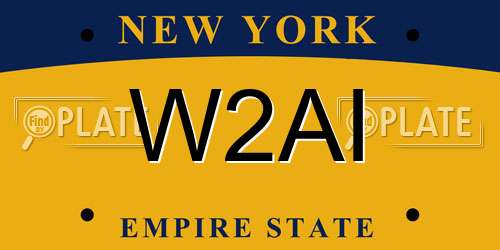 W2AI New York License Plate