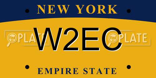 W2EC New York License Plate