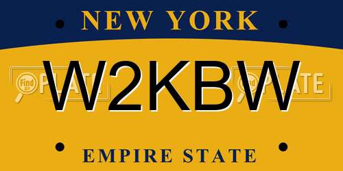 W2KBW New York License Plate
