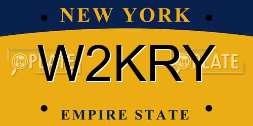 W2KRY New York License Plate