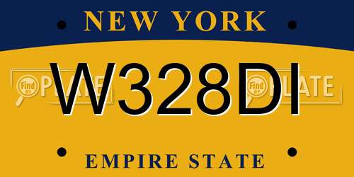 W328DI New York License Plate