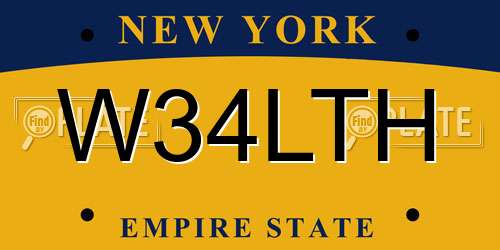 W34LTH New York License Plate