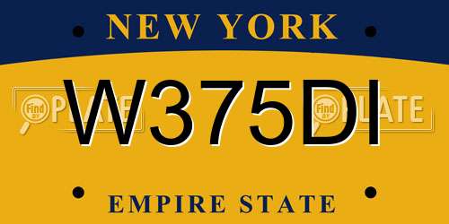 W375DI New York License Plate
