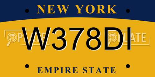 W378DI New York License Plate