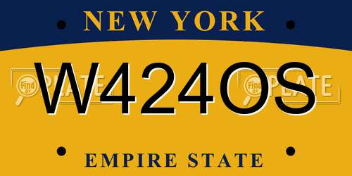 W424OS New York License Plate