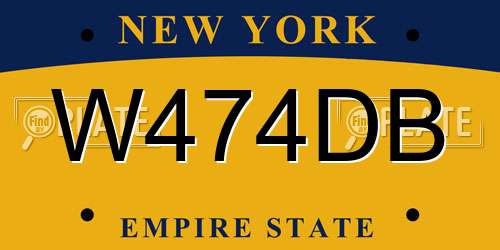 W474DB New York License Plate