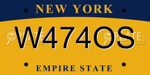 W474OS New York License Plate