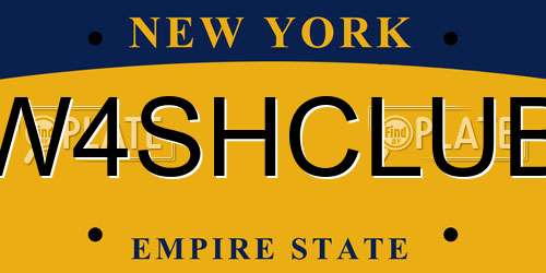 W4SHCLUB New York License Plate