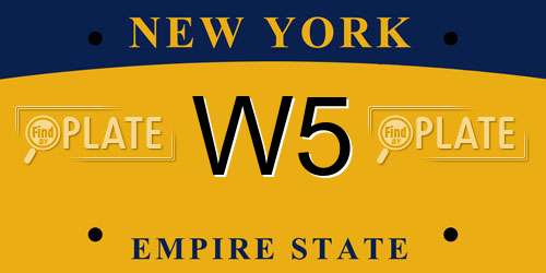 W5 New York License Plate