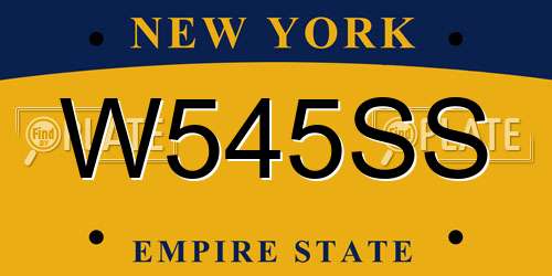 W545SS New York License Plate