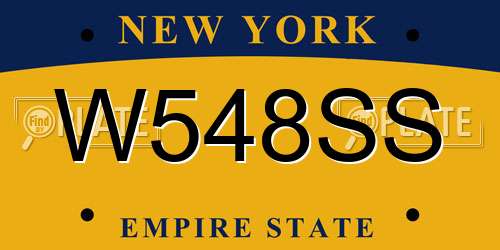 W548SS New York License Plate