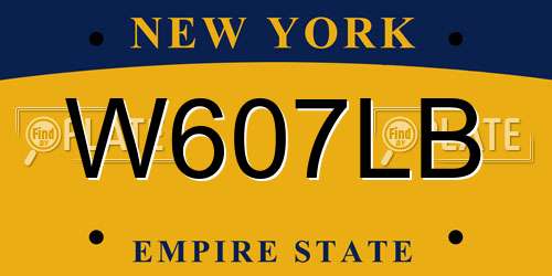 W607LB New York License Plate