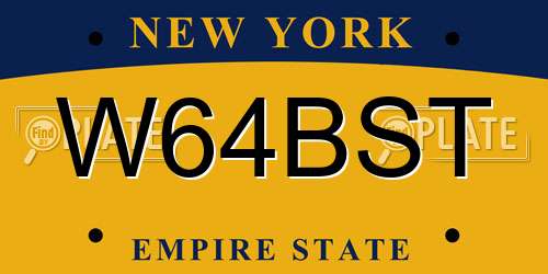 W64BST New York License Plate