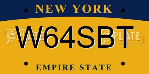 W64SBT New York License Plate