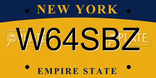 W64SBZ New York License Plate